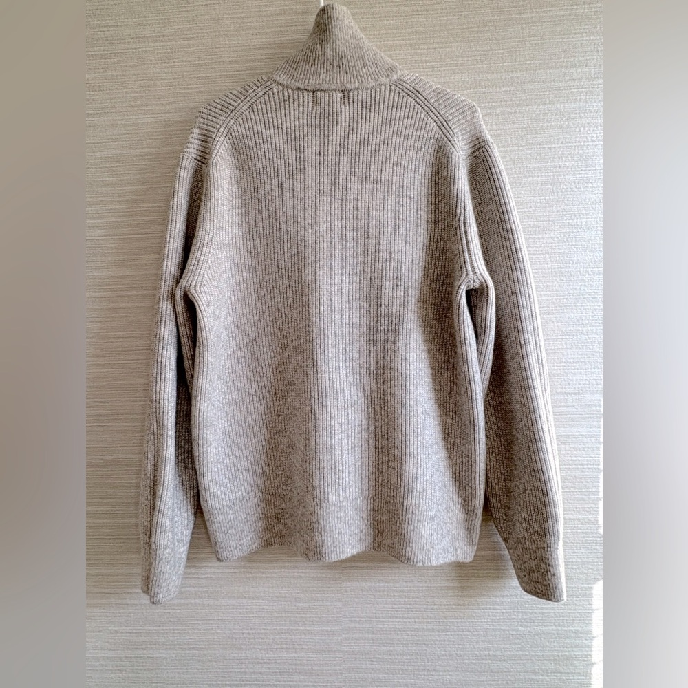 H&M Light khaki/gray Knit Zip-Up sweater jacket - Picture 3 of 9